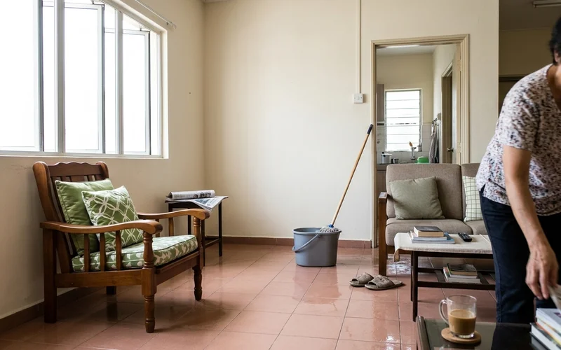 Living room freshly reset after a deep clean