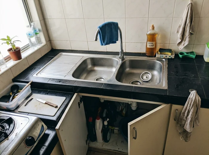 Empty unit kitchen cleaned for landlord inspection